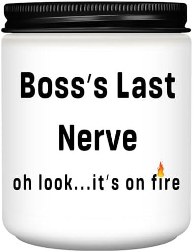 Boss Gifts,Boss Lady Gifts for Women, Men, Funny Anniversary Christmas Birthday Best Gift for Him, Her - Lavender Scented Candles 2 Pack