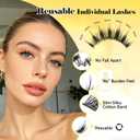 LA MAESII Lash Clusters,Manga Eyelash Clusters,168Pcs Cat Eye Lashes 43-C | 10-14mm,Large Tray,Natural Look,Wispy,Soft Band,Reusable Cluster Eyelash Extensions