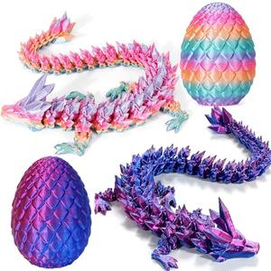 3D Printed Dragon Egg with Dragon Inside, 3D Printer Dragon Egg Fidget Toy, Mystery Dragon Egg Mythical Pieces Dragon in Egg (2 Pack -A)