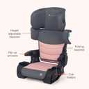 Baby Trend Tova Slim 2-in-1 Booster Seat, Dash Pink