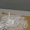 SYLHOME Happy Sweet 16 Led Neon Light Sign Happy 16th Birthday Party Backdrop Wall Sign Decor Sixteen Birthday Banner 15.75" X 10.24" USB