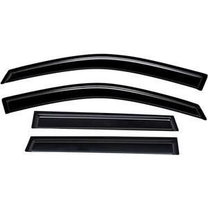 Lightronic Extra Durable Outside-Mount Auto Vent Window Visor, Fit 2013-2018 Hyundai Santa Fe (EXCLUDES Santa Fe XL), UV Protection Rain Guard, Original Wind Deflector, No-Drilling, Dark Smoke, 4Pcs