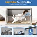 Jotesnew 2 Pack XL Stainless Steel Cat Litter Box with Lid and High Sides, 24" L x 16" W x 12" H Extra Large Metal Cat Litter Boxes for Big Cats, Leak-Proof, Non-Stick, Odor-Resistant, Includes Scoop