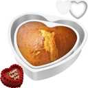 2Pcs Heart Shaped Cake Pan Set 8 & 6 Inch Aluminum Alloy Heart Cake Pan with Removable Bottom Cake Baking Pans for Brownies Cakes Cheesecake