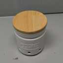 ONTUBE Garlic Keeper with Wooden Lid, 4.5Inch Ceramic Garlic Holder Storage, Garlic Container for Kitchen, Garlic Saver to Keep Your Garlic Cloves Fresh Longe 24 oz, White