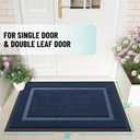 OLANLY Front Door Mat Indoor Outdoor Entrance, Waterproof All-Season, All-Weather Doormat, Sturdy Natural Rubber, Fade Resistant, Low Profile, Easy Clean Patio Porch Entryway Mat, 36x24, Blue