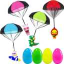 Easter Basket Stuffers Essentials for Teens Kids, Easter Egg Fillers - 4Pcs Prefilled Easter Eggs with Parachute Toys for Girls Boys Egg Hunt Prizes, Party Favors, Classroom Treasure Box Prizes Gifts