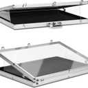 34"x22" Portable Trade Show Display Case for Trade Shows & Table Top Card Display Case Aluminum Frame with Acrylic Side Panels for Easy Display(Sliver)