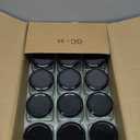 Jucoan 15 Pack Square Glass Jar with Black Airtight Metal Lids, 10 oz Small Glass Mason Jar Canning Jars for Jam, Spices, Honey, Jelly, Baby Shower, Wedding Favor