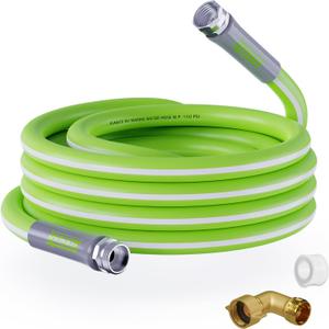 RVMATE RV Water Hose 25FT, 5/8 Inner Diameter Drinking Water Hose Lead-free, No Leaking Garden Hose For RV/Trailer/Camping, RV Accessories (Green)