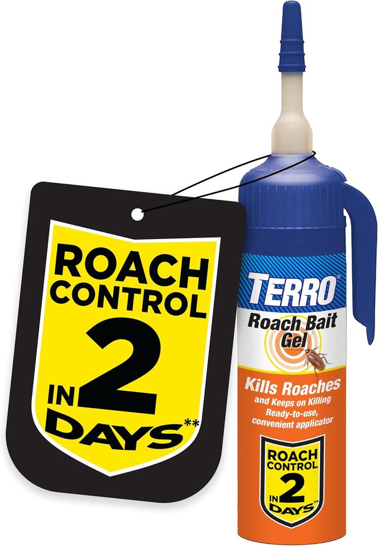 TERRO T502 Cockroach Gel Bait Killer 3 oz - Fast-Acting Roach Killer Indoor Infestation Control for German, American and Oriental Roaches with Precision Applicator