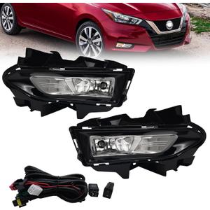 Fog Lights For 2023 2024 2025 Nissan Versa Front Bumper Fog Lamps w/Switch and Wiring Kit