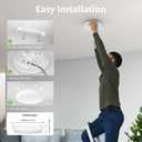 Lepro 8.7 inch Flush Mount LED Ceiling Light for Bathroom, Waterproof, 5000K Daylight White, 1500 LM 15 watt, 120 watt Equiv. Round Flat Low Profile Ceiling Fixture for Laundry, Kitchen, Hallway