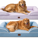 EHEYCIGA Orthopedic Dog Beds for Extra Large Dogs 44x32Inch, Waterproof Memory Foam XL Pet Bed with Sides, Non-Slip and Egg-Crate Foam Big Dog Couch Bed with Washable Removable Cover, Lilac and Washed Blue 2-Pack