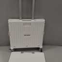 Foldable Utility Cart Folding Portable Rolling Crate Handcart with Durable Heavy Duty Plastic Telescoping Handle Collapsible 4 Rotate Wheels for Travel,Shopping, Luggage, Office, Teacher(White)