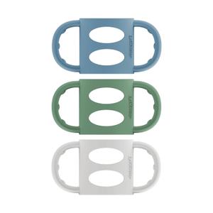 Dr. Browns Milestones 100% Silicone Baby Bottle Handles, Narrow, Blue, Green, Gray, 3 Pack, 4m+ (3 Pack, Light Pink, Ecru, Black)
