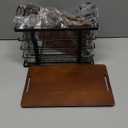 2 Pack Stackable Trash Bag Holders with Wood Top, Large & Small Garbage Bag Dispenser for Kitchen, Pantry, Laundry Room Organization, Wall Mount or Countertop Use, Black