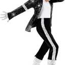Morph Popstar Costume for Kids 80s Disco Outfits for Boys Retro Costume Kids 80s Party Wear Fun Dress Up (Small)