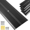 Aluminum Floor Transition Strip Doorways, Black Metal Door Threshold for Joining Floor Gaps, Carpet, Threshold Cover, Floor Tiles, Size 36 x 4 x 0.1 in (Pack of 5)