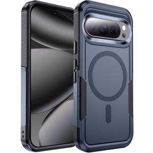 hitfine Magnetic for Google Pixel 10 Pro XL Case[Compatible with Magsafe][Rugged Military Grade Shockproof][Scratch Resistant] Full-Body Sturdy Slim Protective Phone Cases Cover (Blue/6.8 Inch)