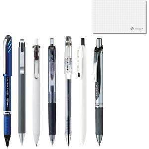 Japanese Gel Ink Pen Set of 7  Fine Point 0.350.7 mm Black Ink, Smooth and Neat Writing, Includes Test Writing Card  Made in Japan