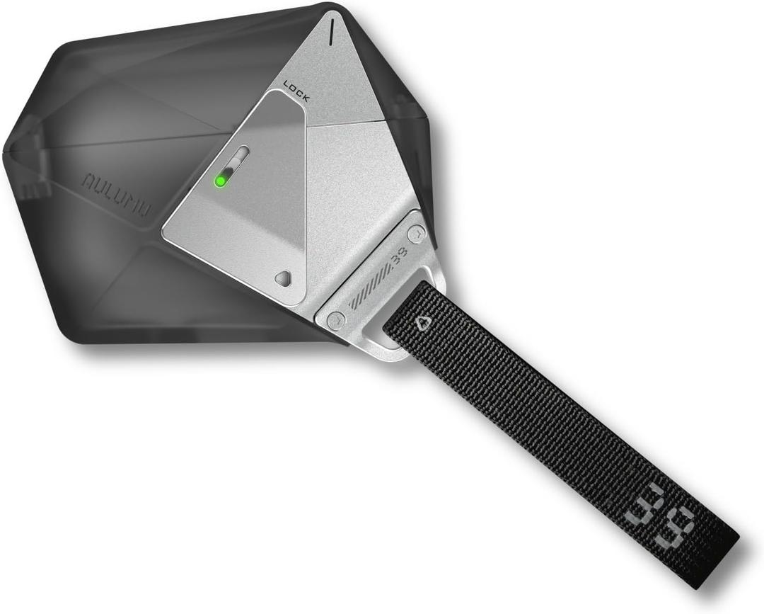 Aulumu A39 Geometric AirPods Pro 3 Case with Lock | Protective Cover with Nylon Buckle | Alloy Armour | Compatible with Apple AirPods Pro 3rd Generation Case (2025) - Transparent Gray 