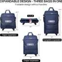 Hanke Suitcases with Wheels Expandable Foldable Luggage Bag Suitcase Collapsible Rolling Travel Bag Duffel Bag for Men Women Lightweight Suitcases without Telescoping Handle, Blue