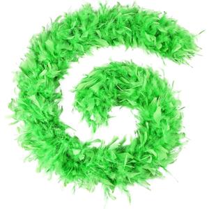 80g Green Feather Boas 2 Yards Turkey Chandelle Feathers Boa for DIY Craft Wedding Party Dancing Halloween Christmas Home Costume Decoration