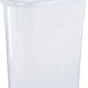 Rubbermaid Wrap N' Craft Plastic Wrapping Paper Organizer Storage Container with Top Ornament Storage Compartment for 20 Standard 30 Inch Rolls, Clear