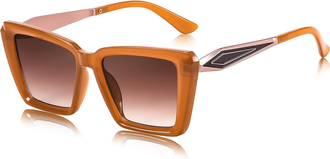 FEISEDY Trendy Cat Eye Women Sunglasses, Retro Womens Square Cateye Sun Glasses B9135