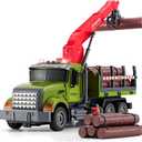 Large Farm Truck Toys for 3 4 5 6 7 8 Year Old Boys,Timber Truck with Loading Crane,Lights and Sounds Vehicles Toy for Kids Childs Toddlers Christmas Birthday Gift