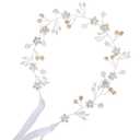 2 x BohoBliss Handmade Rhinestone Wedding Headband Flower for Bridal Bridesmaids Flower Girls, Wedding Headpieces prom Hair Accessories (Silver, Bridesmaid) (1 Count (Pack of 1))