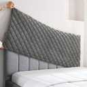 Velvet Bed Headboard Cover Slipcover - Stretch Quilted & Thicken Dustproof Protector for Queen/King, Washable Decorative Headboard Cover for Bedroom (Darkgray, 59x27.5 inch)