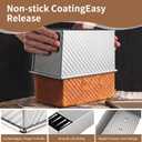 XUOHEAD 2 Pack Large Pullman Loaf Pan with Lid，Nonstick Bakeware Bread Pan，2.2lb，Bread Pans for Homemade Bread/ Toast/ Sourdough，Sandwich Bread Loaf Pan，Silver