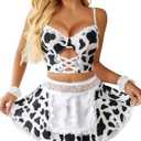 Avidlove Sexy Lingerie for Women Cosplay Lingerie Set Contrast Lace Costume Set (5pack) (L)