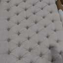 Madison Park Amelia Upholstered Headboard | Nail Head Trim Wingback Button Tufted | King, Cream