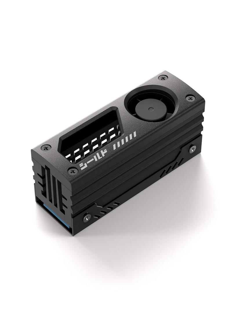 EZDIY-FAB Shield M.2 SSD Heatsink with Build-in 20mm PWM Fan, Premium Aluminum Design, High-Performance SSD Cooler for M.2 2280-Black-1 Pack