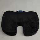 Everlasting Comfort Doctor Recommended Memory Foam Seat Cushion for Office Chairs & Car Seat - Ergonomic Office Desk Accessories for Tailbone Pain Relief, Sciatica & Back Support (Black)