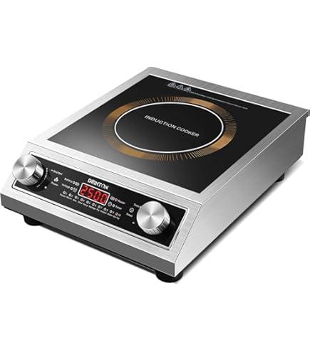 3500W Portable Induction Cooktop,Hot Plate Countertop Burner,Stainless Steel Electric Induction Cooker Countertop Hot Plate with Smart Touch Panel for Home Kitchen(US Plug)