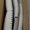 COLAMY Upholstered Parsons Dining Chairs Set of 2, Fabric Dining Room Kitchen Side Chair with Nailhead Trim and Wood Legs - Beige