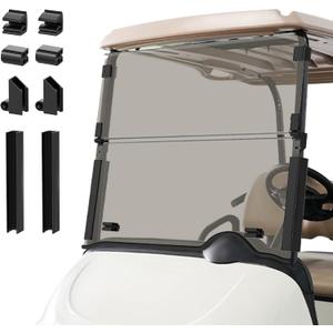 DRIVE UP Golf Cart Windshield, EZGO Golf Cart Windshield Fits for RXV 2008-Up Gas and Electric Golf Carts, Tinted Upgraded Windshield Foldable Impact Resistant and Anti-UV Protection
