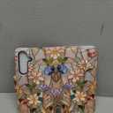 DEENAKIN for Samsung Galaxy S25 Edge Wallet Case with Card Holder + Cash Clip, RFID-Blocking, Military-Grade Drop Protection & UV-Printed Artwork, Magnetic Closure with Kickstand - Artistic Florals