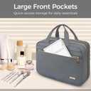 2 x BAGAIL Hanging Toiletry Bag for Women Water-resistant Cosmetic Bag Large Capacity Travel Makeup Organizer for Full-Sized Travel Essentials(Classic+Jewelry Bag, Grey)