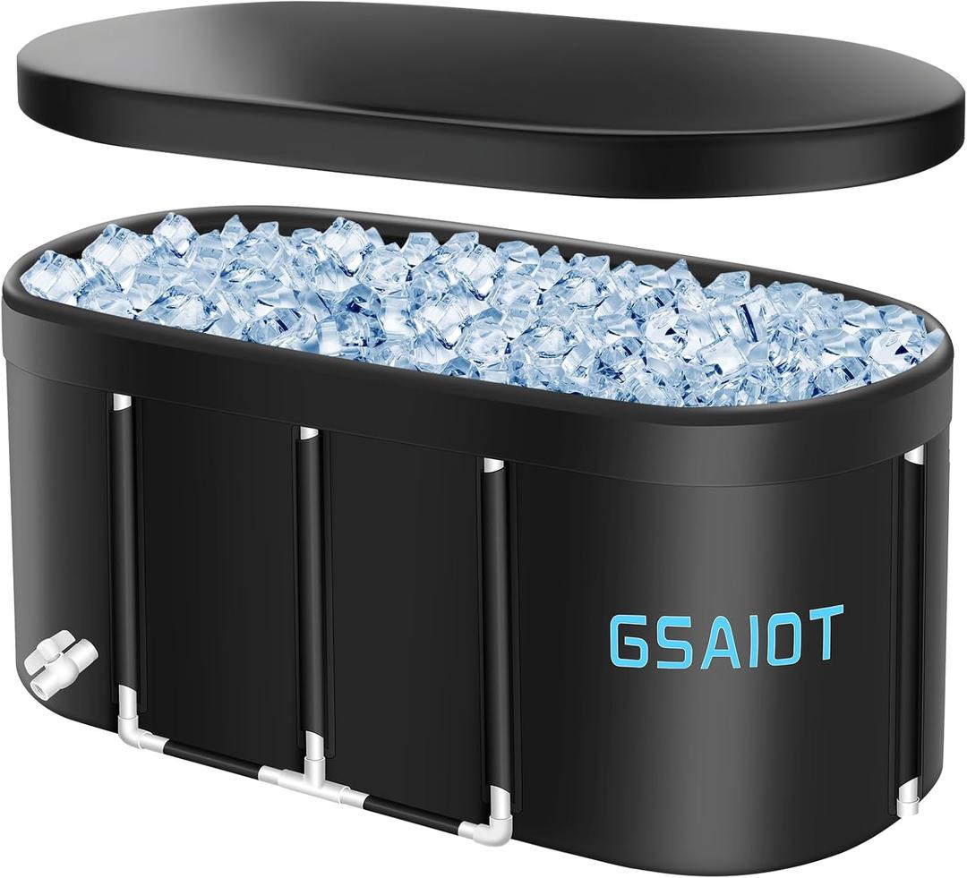 Ice Bath Tub for Athletes Recovery  XL 129 Gal Oval Cold Plunge Tub, Multi-Layer Ice Bath for Cold Therapy, Portable Durable for Home, Indoor, Outdoor Use (Cold Plunge Tub- Oval No Inflatable Ring)