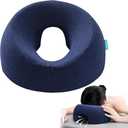 SKYIMOOO Face Down Pillow, Massage Headrest for Bed, Massage Face Cradle for Bed, BBL Pillow After Surgery Post Eye Surgery Vitrectomy Recovery (Navy Pro)