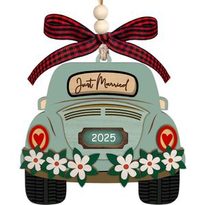 2 x First Christmas Married Ornament 2025, Just Married Ornaments, Our First Christmas As Mr and Mrs, Wedding Ornament - Gifts for Newlyweds, Wedding Gifts for Couples, Bridal Shower Gift