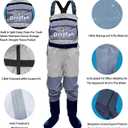 Seamless Chest Wader-Durable,Waterproof,Breathable Stocking Foot Fishing Waders for Men Women (Gray, XXL)
