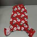 Lanyarco Snowman Pet Dog Christmas Pajamas PJS, Cute Cotton Snowflake Xmas Outfit for MEDIUM Dogs, Red Large Back Length 19"