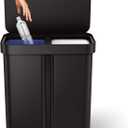 simplehuman 58L Liner Rim Rectangular Recycler, 24L+ 34L, Matte Black