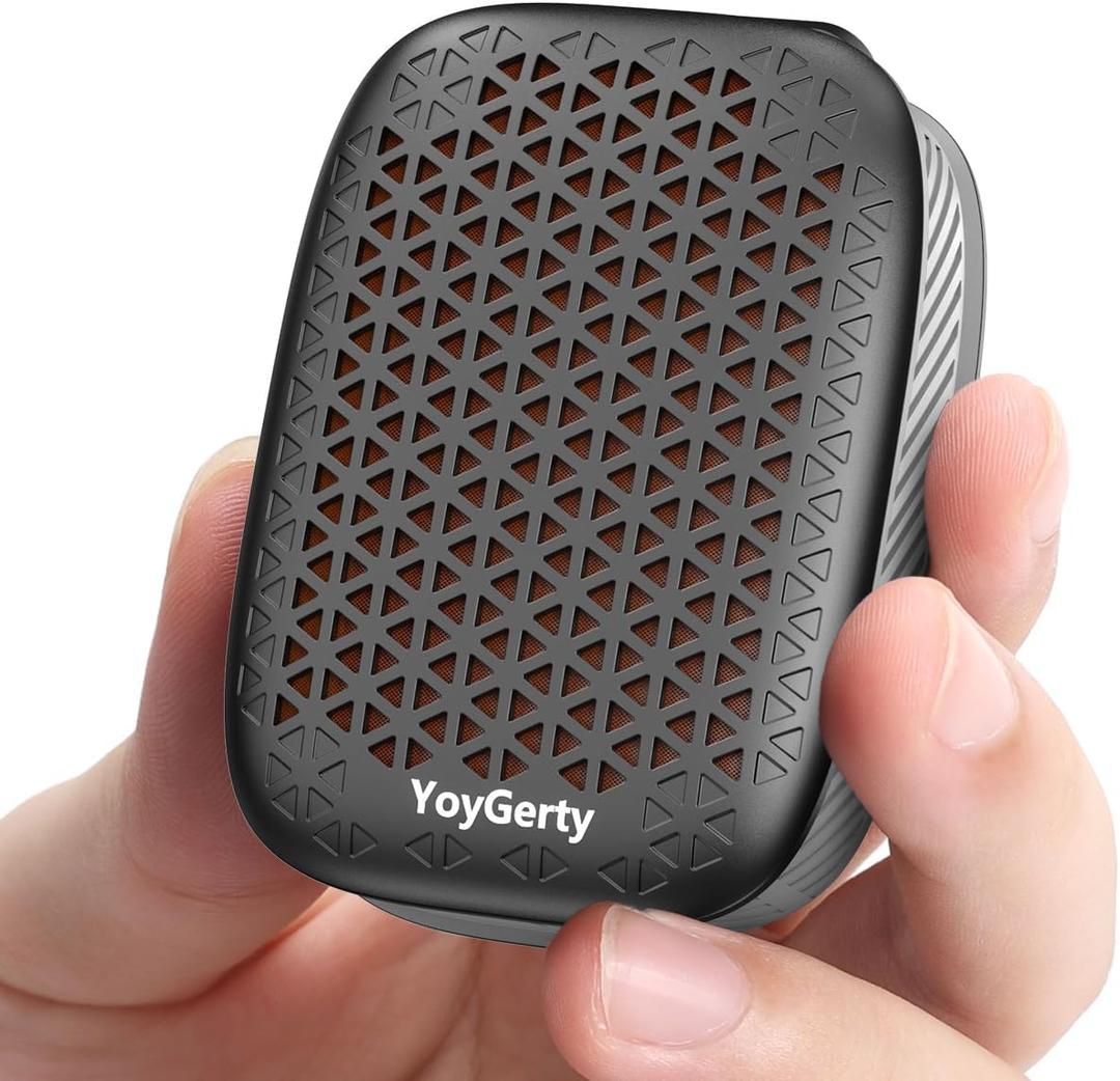 yoygerty 2026 Upgrade Wearable Bluetooth 5.4 Speaker, IPX7 Waterproof Clipon Wireless Mini Portable Speakers, Builtin Mic, HandsFree Music/Calls for Work/Cycling/Home/Party/Outdoor(Black)